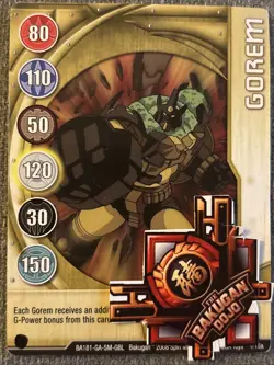 Bakugan Battle Brawlers Gorem 🏅Gold Gate Card 1/15a Subterra - Image 1