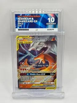 ACE 10 Reshiram Charizard GX Ultra Rare Unbroken Bonds 20/214 Ace Label - Image 1