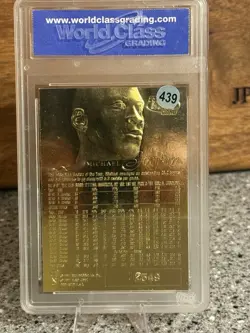 1996-97 Fleer 23KT Gold Michael Jordan Flair Showcase WCG 10 Basketball Card - Image 2