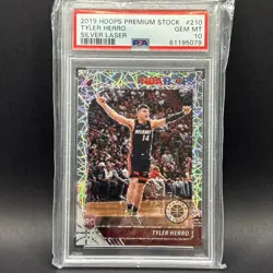 2019-20 Panini NBA Hoops Premium Stock - Tyler Herro #210 Silver Lazer Prizm... - Image 1