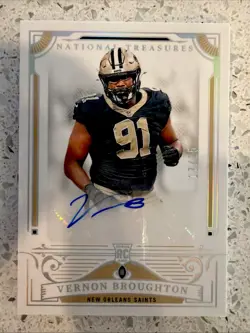 2025 Panini National Treasures - Rookie Signatures Vernon Broughton #101 Holo... - Image 1