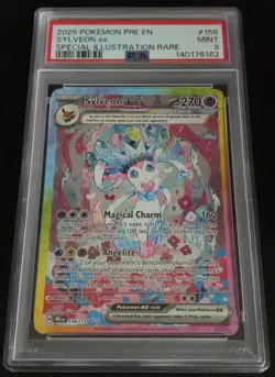 Pokemon Sylveon ex 156/131 Sv: Prismatic Evolutions Holo PSA 9 SIR - Image 1