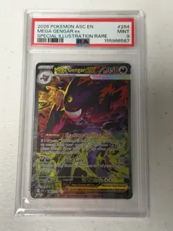 2026 POKEMON ASCENDED HEROES SPECIAL ILLUSTRATION RARE MEGA GENGAR EX PSA 9 - Image 1