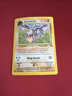Pokemon Aerodactyl 1/62 Fossil Holo Rare Vintage WOTC LP CLEAN! - Image 1