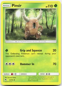 Pinsir Uncommon Lost Thunder 4/214 LP Pokemon - Image 1