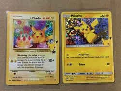 POKEMON BIRTHDAY PIKACHU 24 BLACK STAR PROMO HOLO CELEBRATIONS + McDonald’s Holo - Image 1