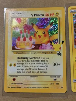 POKEMON BIRTHDAY PIKACHU 24 BLACK STAR PROMO HOLO CELEBRATIONS + McDonald’s Holo - Image 2