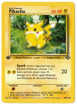 Pokemon TCG 1st Edition Pikachu 60/64 Jungle Regular Common - Image 1