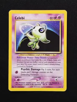 Celebi 3/64 Holo Rare 2001 WoTC Neo Revelation Pokemon Wizards Of The Coast TCG - Image 1