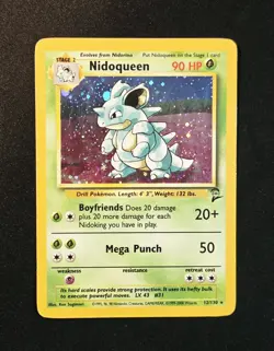 Nidoqueen 12/130 Holo Rare WOTC Base Set 2 Pokemon 2000 Wizards Of The Coast TCG - Image 1