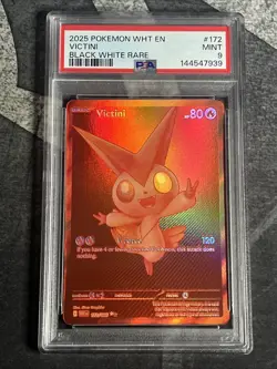 Pokemon Victini Sv: White Flare Black White Rare Holo 172/086 English PSA 9 - Image 1