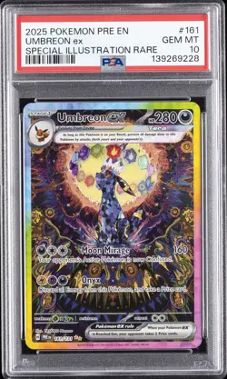 2025 POKEMON PRE EN-PRISMATIC EVOLUTIONS #161 UMBREON EX PSA 10 - Image 1
