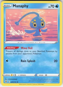 Manaphy 041/172 Rare Brilliant Stars Pokemon Lightly Played - Image 1
