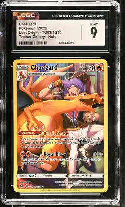 Pokemon GRADED Charizard TG03/TG30 Lost Origin Gallery Holo 9 CGC ENGLISH - Image 1