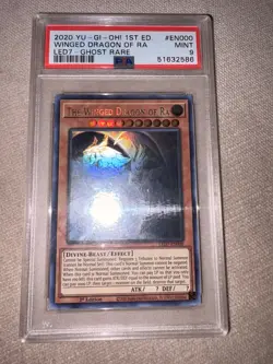YUGIOH - The Winged Dragon Of RA - LED7-EN000 - Ghost Rare - 1st Edition - PSA 9 - Image 1