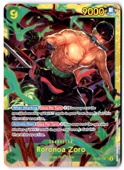 Roronoa Zoro OP06-118 ONE PIECE Tcg Secret Rare NO FOIL NM Green - Image 1