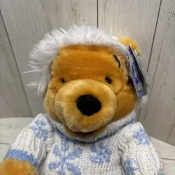 Disney Store Exclusive White Winter Winnie The Pooh Plush Snowflake Sweater - Image 3