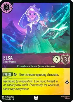 Elsa Snow Queen 53/204 Fabled COLD FOIL Disney Lorcana - Image 1