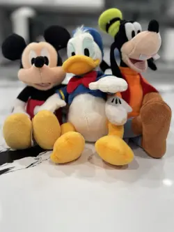 Disney Mickey Mouse Donald Duck Goofy Plush Lot 11” Trio Stuffed Animals Disney - Image 1