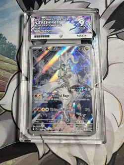 ACE 9 TCG N's Reshiram 167/159 Journey Together Box Topper Stamped Match Label - Image 1