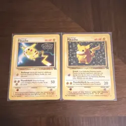 Pokemon TCG Wizards 2 Card Lot - Pikachu Promo/Base Set 1999 - Image 1