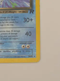 Dark Blastoise 20/82 Team Rocket Rare Regular 70 HP Pokemon TCG Card - Image 4