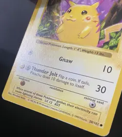 Pikachu (Red Cheeks) 058/102 Base Set (Shadowless) Regular - Pokemon Card - Image 4