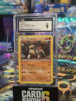 Terrakion #73 Holo 2011 Pokemon Noble Victories Card CGC 9 BLACK/WHITE LINE HOLO - Image 1