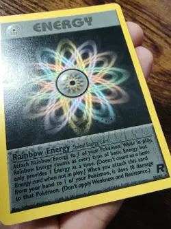 Rainbow Energy 80/82 Team Rocket Non Holo Pokemon Card (INK ERROR) - Image 4