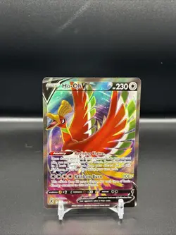 Pokemon TCG Ho-Oh v Silver Tempest Holo Ultra Rare Card 187/195 NM Condition - Image 1
