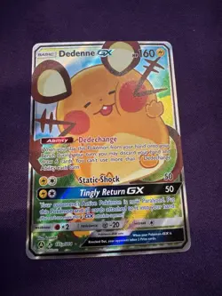 Pokemon TCG Dedenne GX Holo Ultra Rare Card Unbroken Bonds 195a/214, LP - Image 1