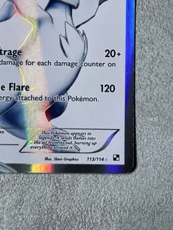 Reshiram 113/114 Black & White Full Art Ultra Rare Pokemon Card 2011 - Image 4