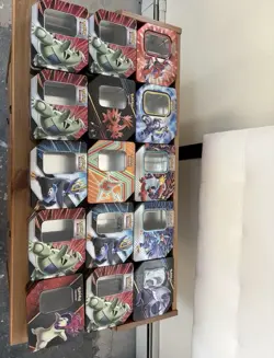 Pokemon Tin Lot of 34 Assorted Sizes Empty Metal Tin Card Storage Rocket Go - Image 3