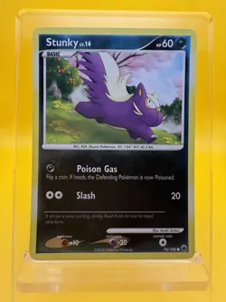 Stunky 76/100 Reverse Holo Majestic Dawn Pokemon Card LP - Image 1