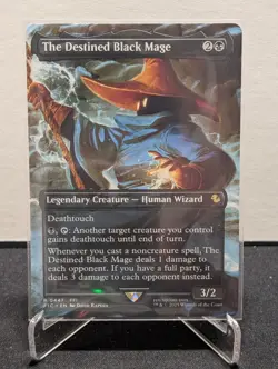 The Destined Black Mage, Borderless Art, Non-Foil, Final Fantasy, MTG NM - Image 1