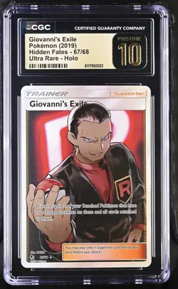 Giovanni's Exile 67/68 CGC PRISTINE 10 - 2019 Pokemon SM Hidden Fates UR - Image 1