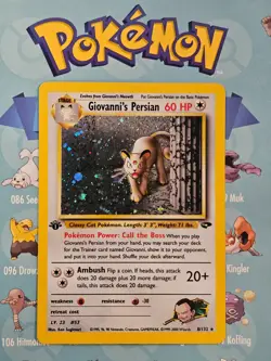 Pokemon TCG Giovanni's Persian 8/132 Gym Challenge 1st Edition Holo Card - Image 1