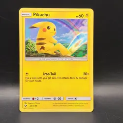 Pikachu 23/73 Shining Legends Holo Pokemon Card - Near Mint - Image 1