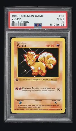 1999 POKEMON VULPIX 1ST EDITION SHADOWLESS BASE SET #68 MINT PSA 9 - Image 1