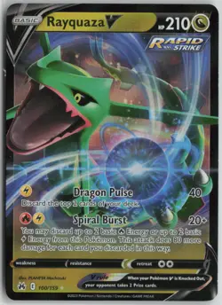 Rayquaza V 100/159 Holo V Rare Crown Zenith Pokemon Holo Near Mint - Image 1