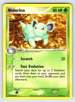 Nidorina 40/112 2004 EX FireRed & LeafGreen Pokemon Card TCG Nintendo - Mp - Image 1