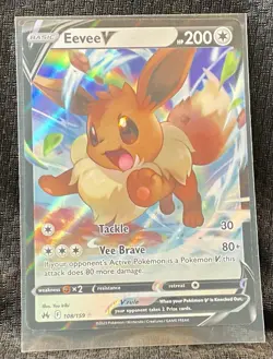 🦊✨ Eevee V #108/159 – Crown Zenith Ultra Rare Holo Pokemon ✨🦊 - Image 1