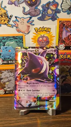 Pokemon Gengar EX Ultra Rare Holo 34/119 XY-Phantom Forces 170 HP Psychic - NM - Image 1