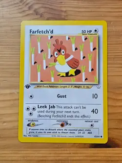 Pokemon TCG Farfetch'd 43/64 1st Edition Neo Revelation LP WOTC. - Image 1