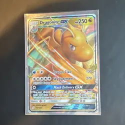 Pokemon Dragonite GX Ultra Rare Full Art Holo Sm-Unified Minds 152/236 HP 250 - Image 1