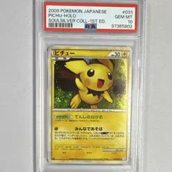 Pichu Pokemon TCG Soulsilver Collection 031/070 1st Edition Holo PSA 10 2009 - Image 1