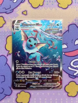 Vaporeon VMax SWSH182 Alternate Art Full Art Holo Promo Pokemon Card - Image 1