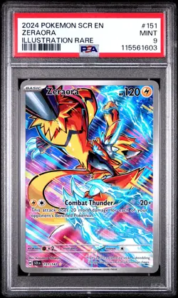 2024 Pokemon SCR EN Zeraora - Illustration Rare - PSA 9 (Aug 25) - Image 1
