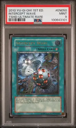 2010 YU-GI-OH! TSHD-THE SHINING DARKNESS #EN050 INTERCEPT WAVE PSA 9 - Image 1