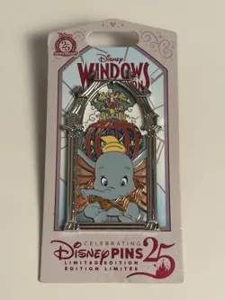Disney Pin Disneyland Windows of Attraction Dumbo the Flying Elephant LE 2500 - Image 1